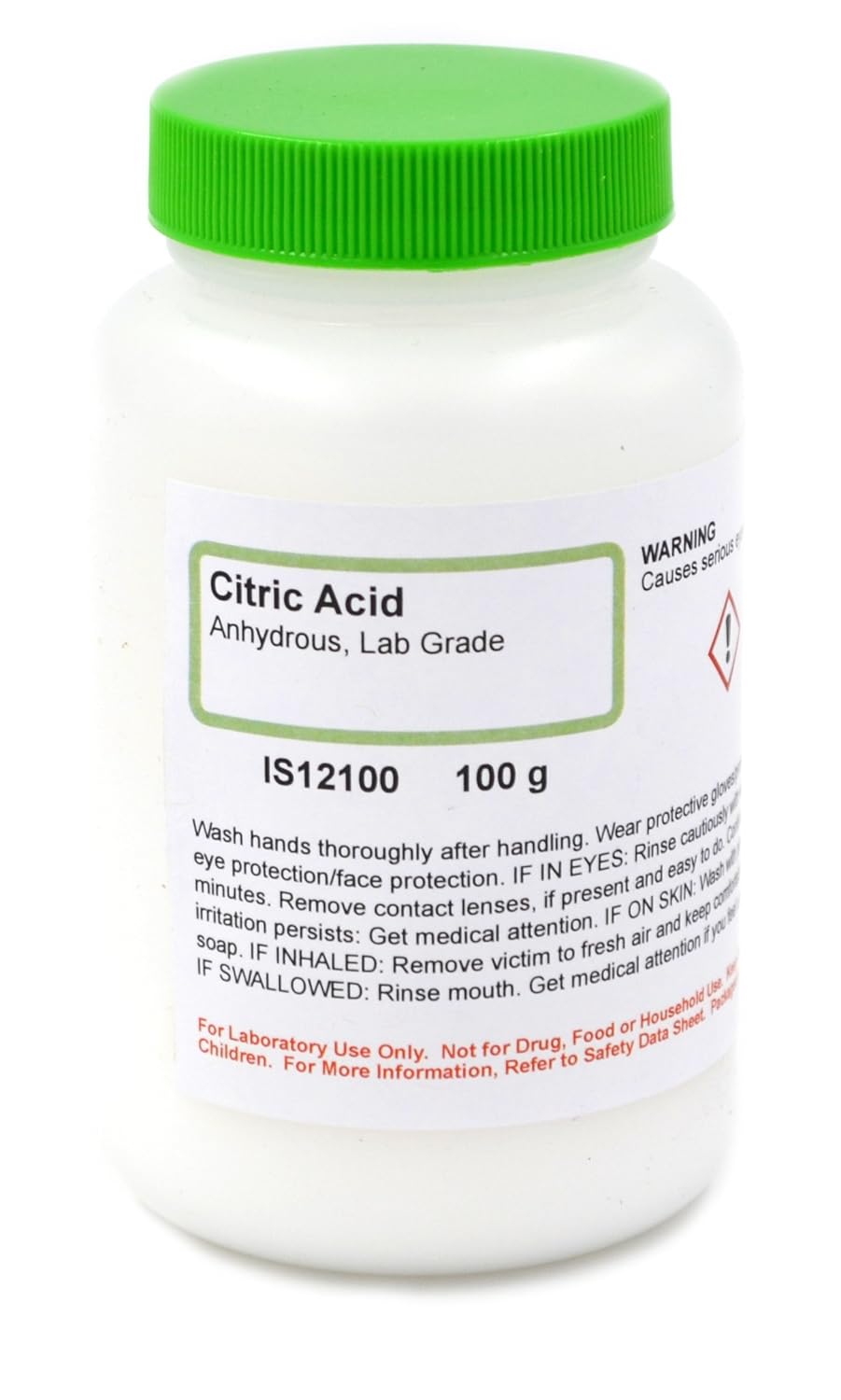Lab-Grade Anhydrous Citric Acid, 100g - The Curated Chemical Collection