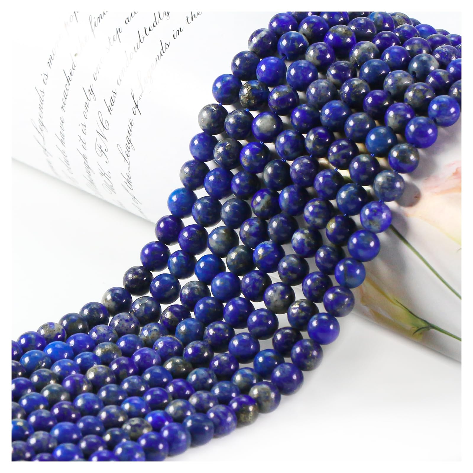 6mm Round Crystal Beads, 60 Pcs, Lapis Lazuli, Blue Gemstone Stone Beads for Jewellery