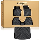 LASFIT Floor Mats for Volkswagen Tiguan 2009-2017, All Weather TPE Custom Fit Floor Liners for 1st & 2nd Rows Car Mats & Trunk Mats for VW Tiguan Accessories, Black