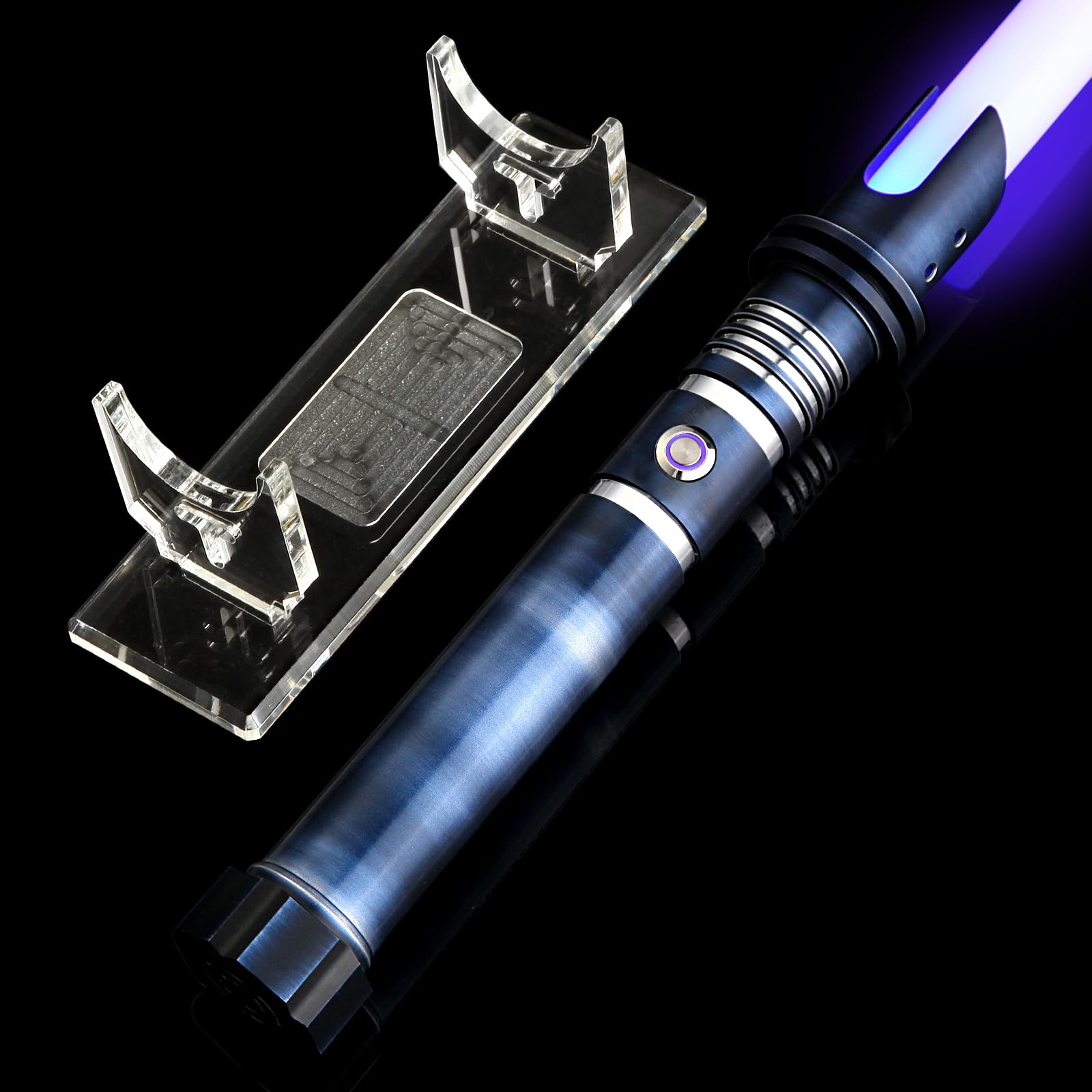 AthlChamp Motion Control Heavy Dueling Lightsaber for Adults, Dueling Light Saber with Heavy Duty Metal Hilt & Thick PC Blade & 16 Sound Fonts & 12 RGB Colors - Black & Blue