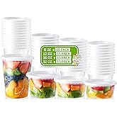 NEEBAKE 60 Set Deli Containers with Lids - 8oz 12oz 16oz 32oz Combo Plastic Food Storage Containers with Lids, Assorted Size To-Go Containers, Meal Prep Variety pack