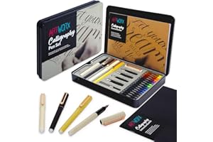 Artworx Calligraphy Pens Set - Introductory Caligraphy Writing & Hand Lettering Kit - Includes Instructions, Guide Book and P