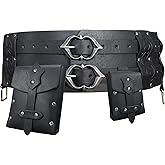 EpicCos 3PCs Medieval Fanny Pack Accessory Set, Renaissance Fanny Pack, Vintage Viking Wide Belt for LARP Events