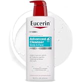 Eucerin Advanced Repair Body and Face Cleanser, 16.9 FL OZ | Body Wash and Face Cleanser with Provitamin B5, Gentle Wash for Normal to Dry, Sensitive Skin, Soap Free, Fragrance Free