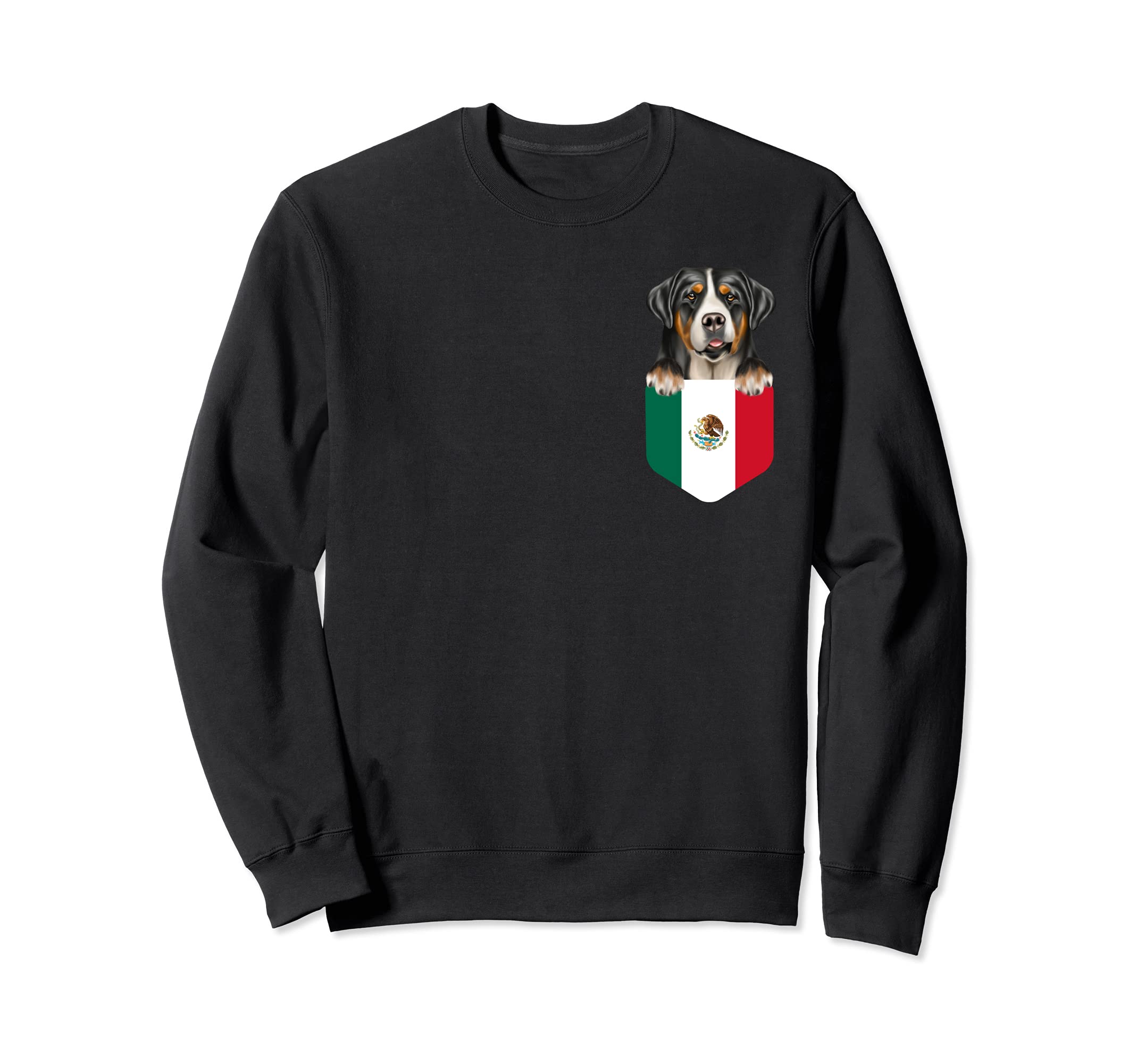 Mexico Flag Greater Swiss Mountain Dog Dog In Pocket Sweatshirt
