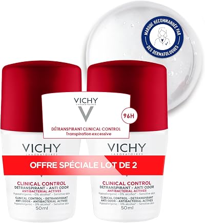 Vichy Deodorant Roll-On 48h Antiperspirant for Sensitive Skin 2x50ml
