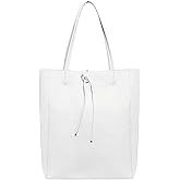 Italian Calf Leather Tote for Women with Zipper, Inner Pocket & Flat Base | Soft Unlined Shopper for Work & Travel