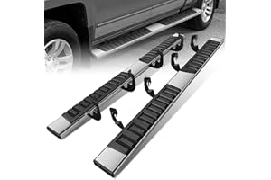 D SOLUTIONS 6.7" Running Boards Steps Bars Compatible with 2007-2019 Sierra/Silverado 1500 2500HD 3500HD Crew Cab, Stainless Steel, Metallic