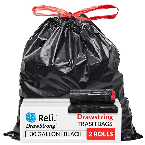 RELI. 30 GALLON TRASH BAGS DRAWSTRING | 150...