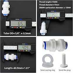 1/4" PE Hose Partition Joint with OD Push-In