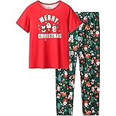Little Big Girls Pajamas 2PCS Set Soft Cartoon Short Sleeve with Tie Dye Pants Sleepwear Teens PJS Clothes Size 6-16