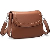 befen Genuine Leather Crossbody Bags for Women with Built in RFID Wallet Medium Womens Saddle Bag Cross Body Purse