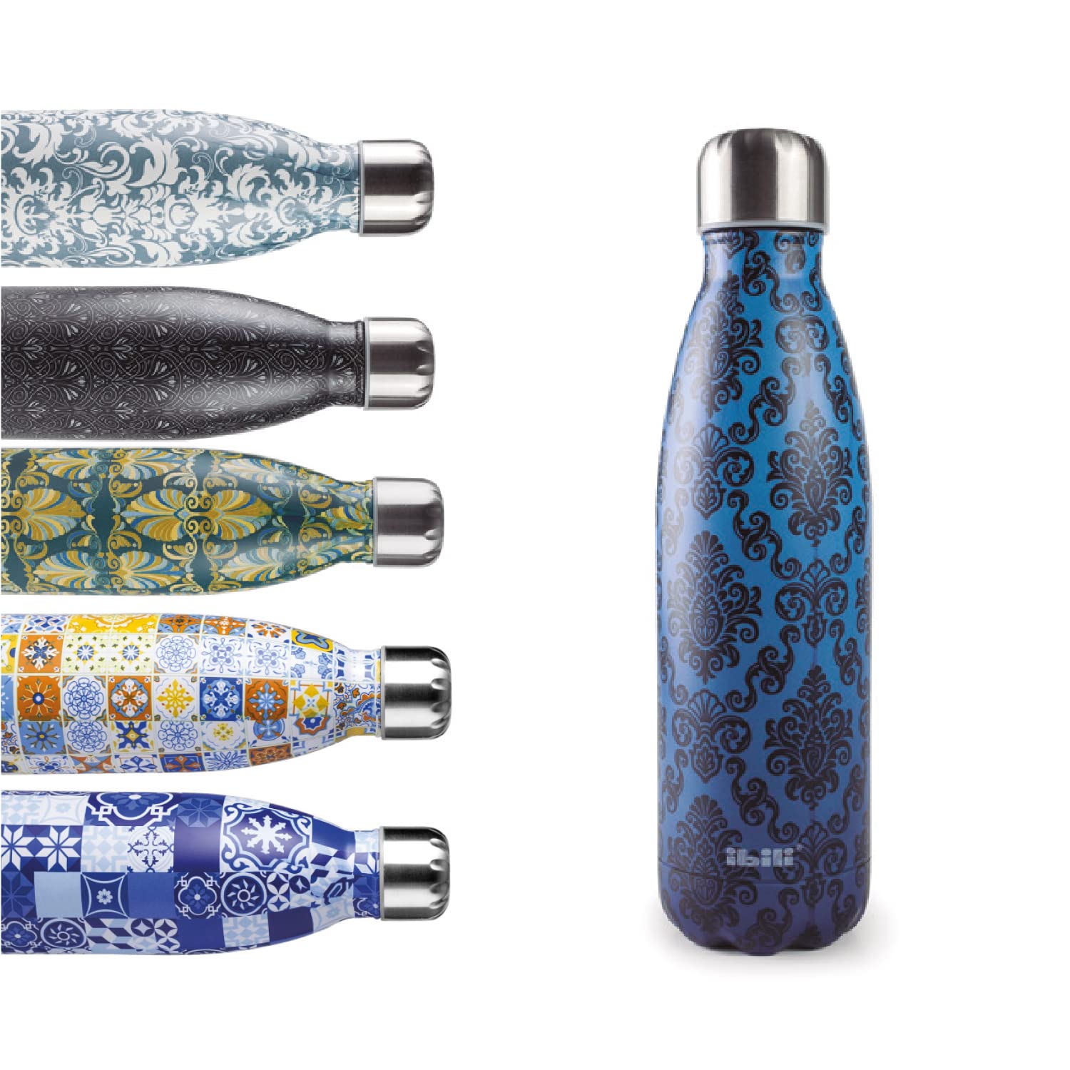 IBILI Thermos Flask with Double Wall, Baroque Blue, 500 ml, 18/10 Stainless Steel, Reusable