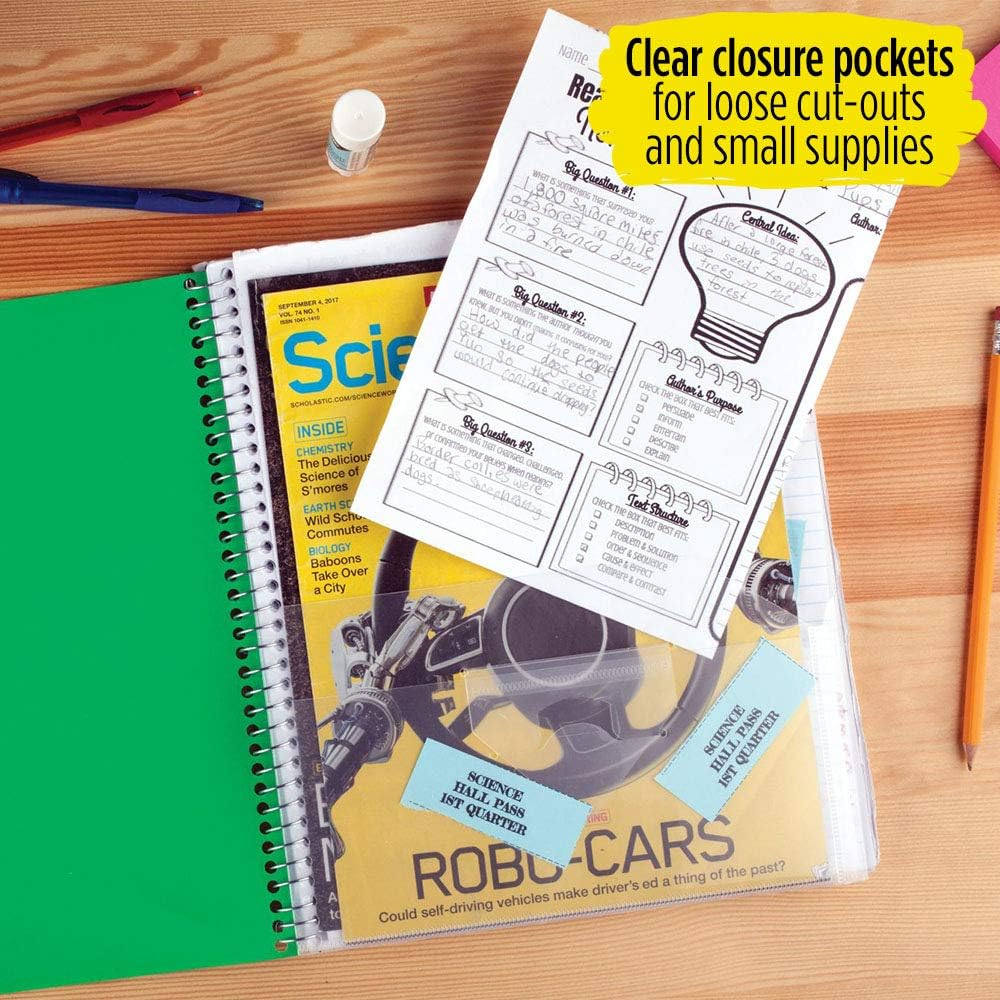 Five Star Interactive Notetaking, 1 Subject, College Ruled Spiral Notebooks, 100 Sheets, 11" x 8-1/2", 3 Pack (38583): Office Products