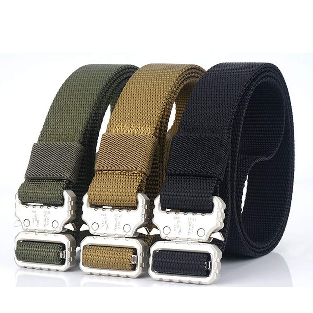 NiceShop16 Quick Release Nylon Belt Heavy Duty Military Webbing Belts 1 inch wide