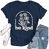 Qskall Womens Be Kind Shirt Kindness T-Shirt Inspirational Teacher Tee Top