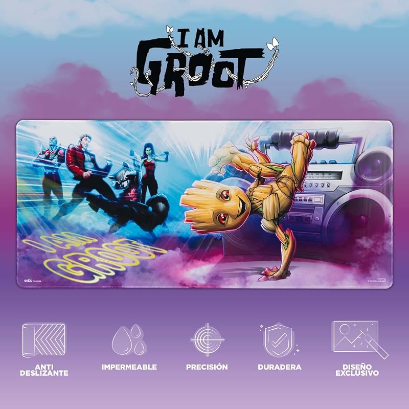 Tapete de Secretária Marvel Groot - Tapete de Rato XXL