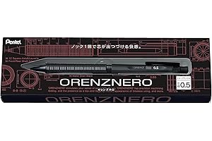 Pentel Orenz Nero Automatic Lead Forwarding Mechanical Pencil, 0.5mm Fine Point, Black Metal Barrel, PP3005-A, 1 Pack