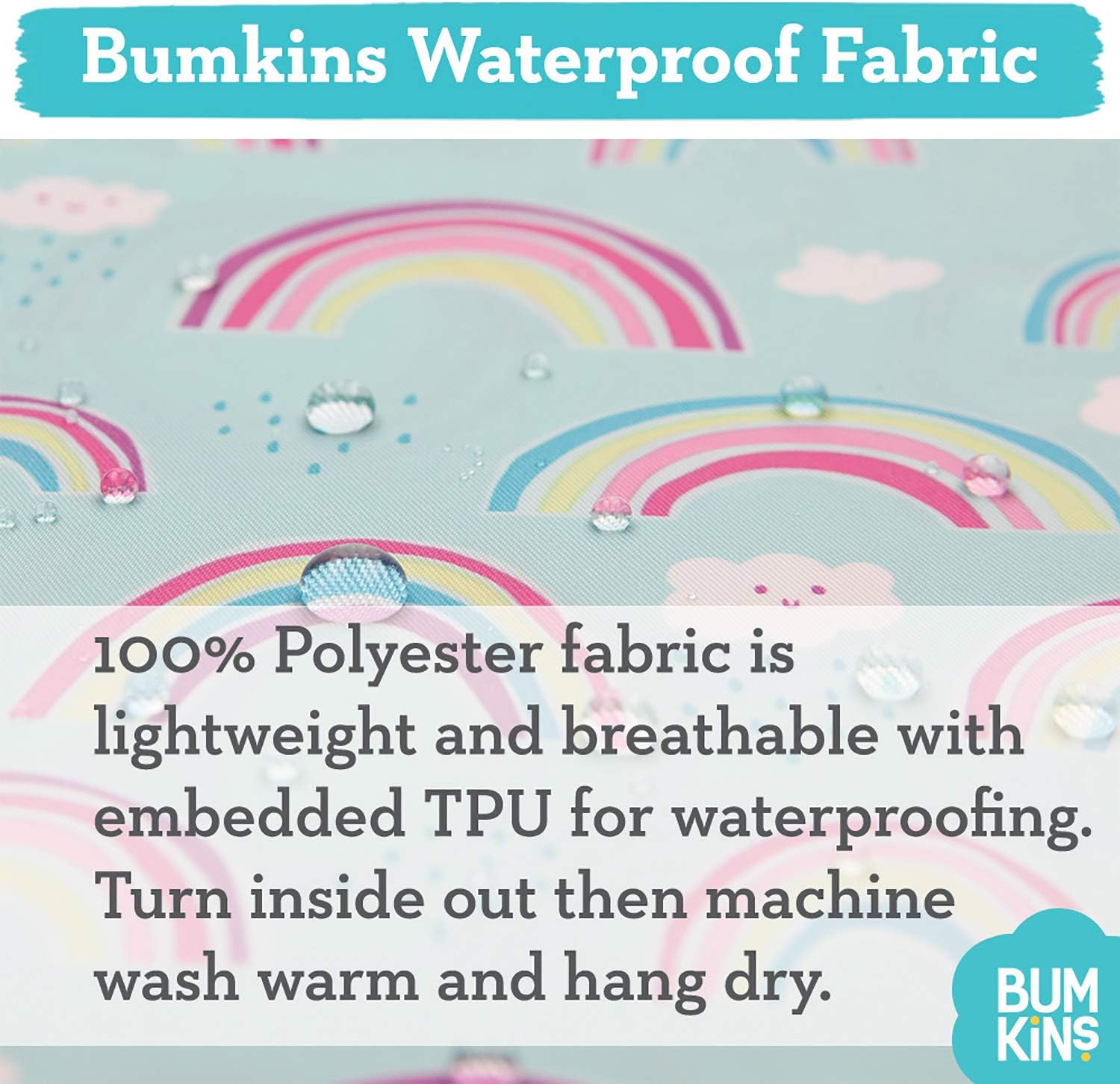 Bumkins Sleeved Bib, Handy Tie Closure for Custom Fit Catch-All Pocket, Baby-Led Weaning, Waterproof, Machine Washable - Image 5