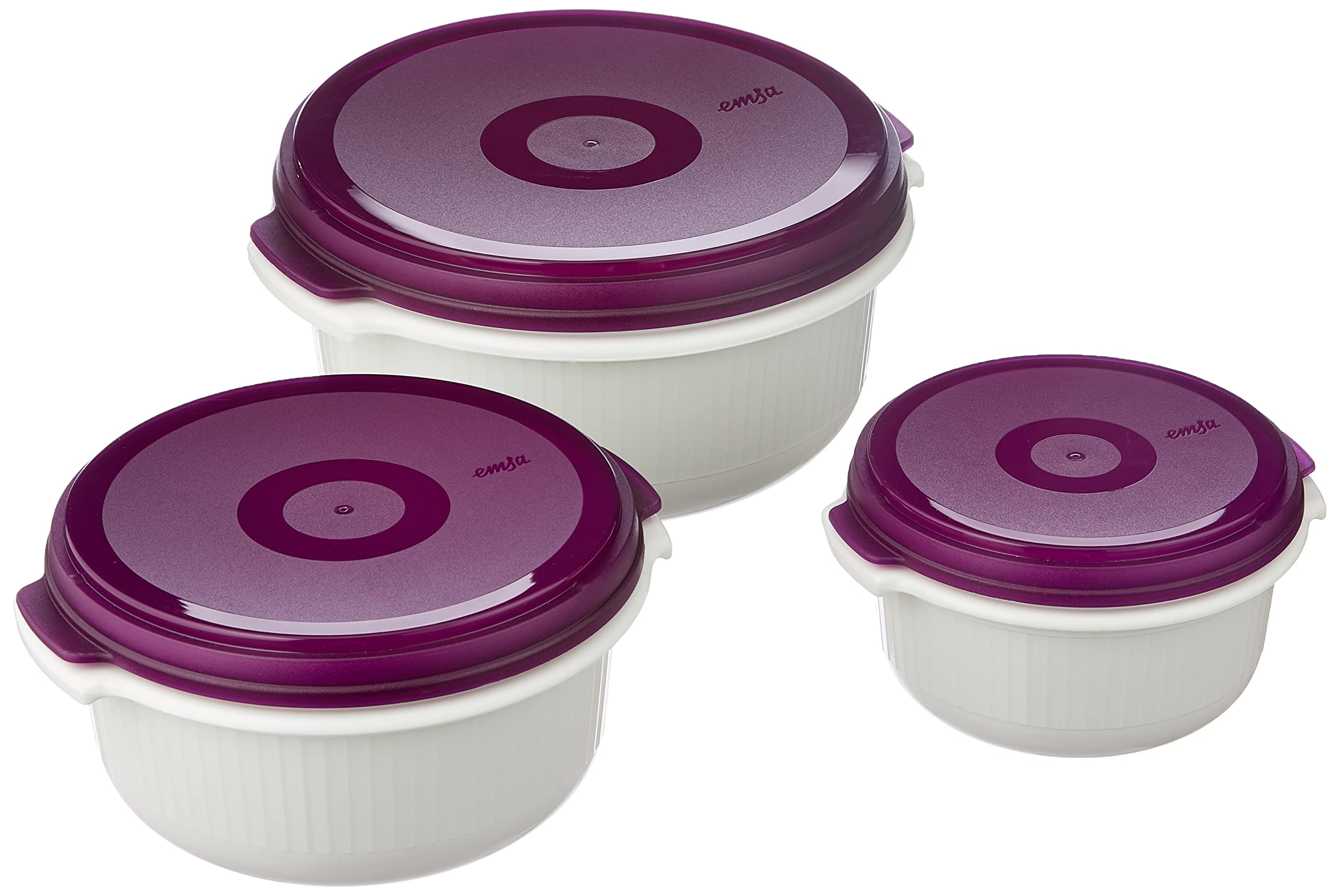508455 Micro Family microwave 3-dish pack 0.5/1.0/1.5 litres, bramble