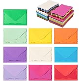 100 Pack Mini Envelopes with Colorful Blank Note Cards Small Self-Adhesive Envelopes Small Business Card Envelopes(4 x 2.7 Inches, 10 Colors) (Multicolored)