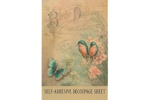 Mesartdecoupage Self-Adhesive Rice Paper for Decoupage - Animal Patterned Decorative Sheets - DIY Crafting, Scrapbooking, Home Decor - Peel and Stick, No Glue Needed - Vintage, Elegant, Romantic