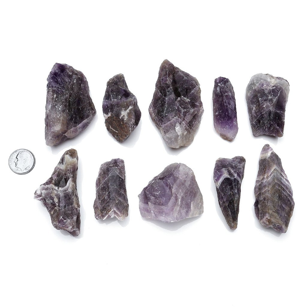 Top Plaza 0.6lb Bulk Rough Chestnut Amethyst Crystal Natural Raw Reiki Chakra Healing Crystal Mineral Gemstones Specimen Decoration