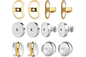 GOFFING Earring Backs for Droopy Ears Heavy Earrings - Replacements Locking Ear Supports | 6 Pairs Secure Stud Clutches for Sensitive Skin(Flat 1)