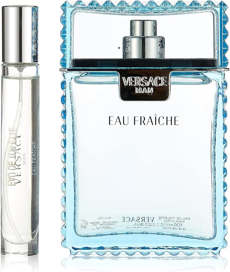 Versace Man Eau Fraiche EDT 3 Piece Gift Set 100ml Travel Spray Pouch