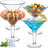 Reallnaive Valentines Party Giant Martini Plastic Glasses Large 48oz Acrylic Shrimp Cocktail Glasses Jumbo Cup DIY Table Centerpieces for A Tini Bit Older Birthday Wedding Decor(4 Pcs,Clear)