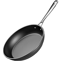 EOE Nonstick Frying Pan - Hard Anodized Aluminum with Anti-Warp Base, Stainless Steel Handle - Nonstick Fry Skillet for…