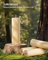 VASAGLE RCR04WT Wooden Coat Rack 8 Hooks Adjustable 3 Heights White view 6