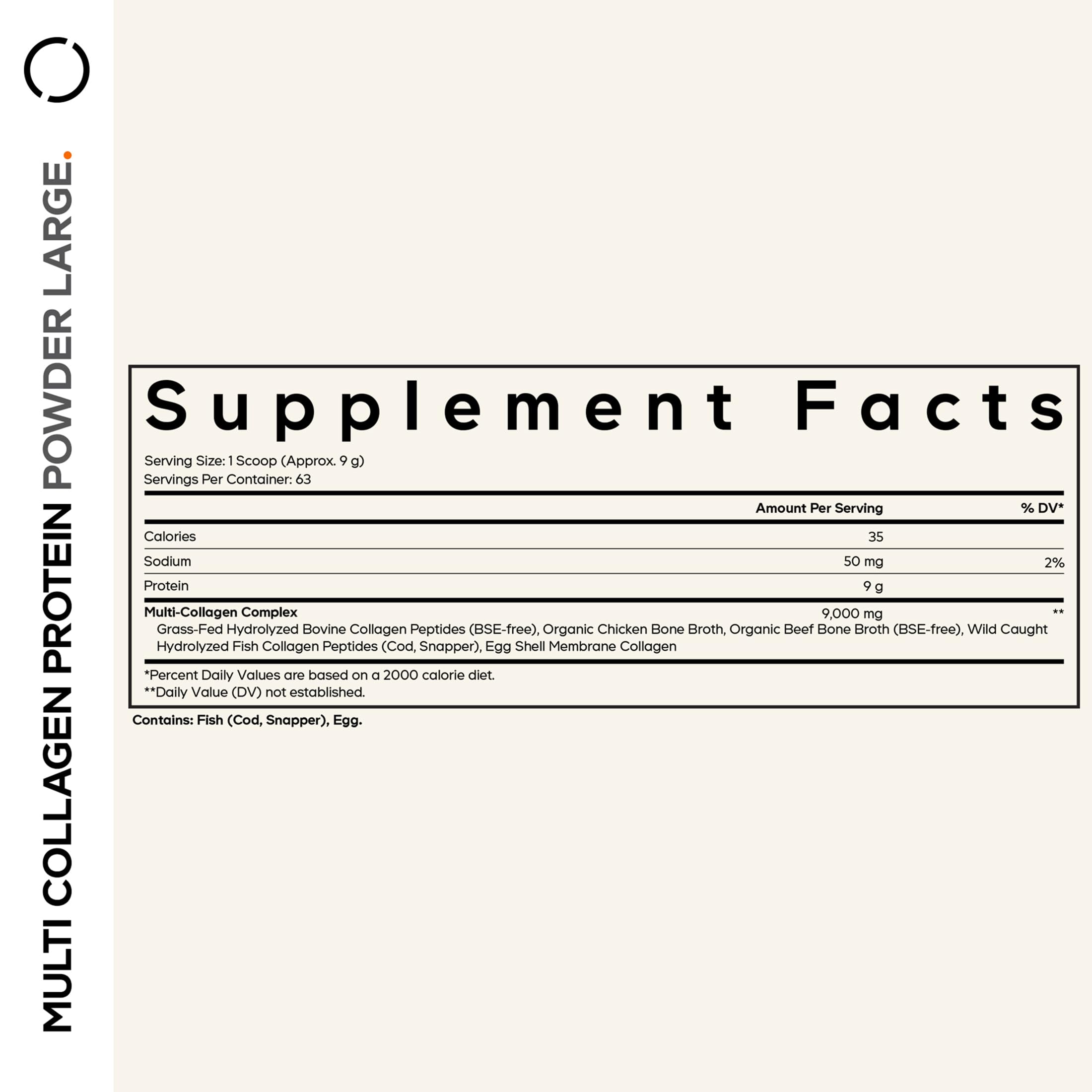 Codeage Multi Collagen Protein Powder Peptides, Hydrolyzed Collagen for Women & Men, Collagen Supplements, Grass Fed Bone Broth, 2-Month Supply, Unflavored, Type 1, 2, 3, 5 & 10, Non-GMO - 20 OZ