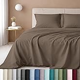 California Design Den 100% Cotton Sheet Set Queen, 600 Thread Count Sateen, Soft, Cooling Deep Pocket Cotton Sheets, Hotel-Quality Queen Sheet Set (Mushroom - Taupe Brown)