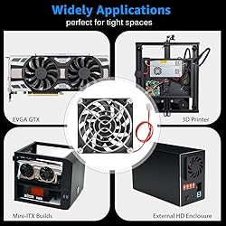 GDSTIME Radiator 80mm x 80mm x 10mm 12V Brushless
