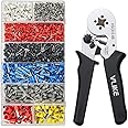 Ferrule Crimping Tool, VLIKE Wire Crimper Pliers with 1200 Terminal Ferrules Connector Sleeves for Stripper Wiring Projects