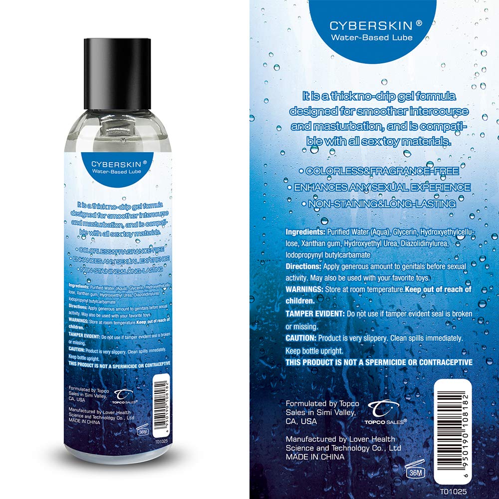 Cyberskin Natural Personal Lubricant, Water Based Lube8 Fl.oz, Super