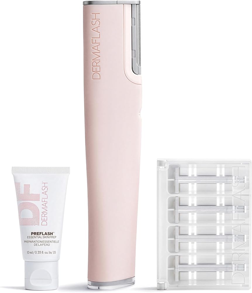 DERMAFLASH LUXE+ Sonic Dermaplaning Tool for Face Peach Fuzz Removal, Anti-Aging and Exfoliation