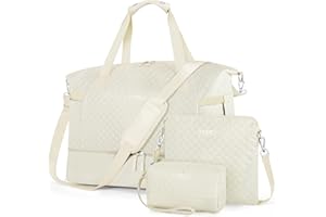 TIBES Gym Bag for Women Weekender Bag - Travel Duffle Bag with Waterproof Shoe Compartment 3pcs Set Carry On Overnight Bags for Business Trip Travel Gym Yoga Sports