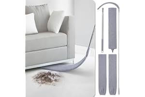 NEWLITON Retractable Gap Dust Cleaner with 3 Microfiber Dusting Cloths & 30-100 inch Extendable Long Handle, Retractable Duster Brush for Cleaning Under Appliances Sofa Couch Bed Refrigerator Furniture
