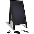 Better Office Products Magnetic A-Frame Chalkboard Sign, Extra Large 20" x 40", Standing Chalkboard Easel, with Chalk Marker + Chalk & Eraser, Sandwich Board Outdoor Sidewalk Sign,(Black)