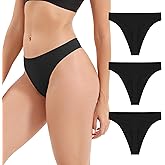 INNERSY Period Thongs Underwear for Women Seamless Thongs No Show Sexy Panties 3-Pack