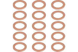 MZY LLC 15 Pcs Car Oil Drain Plug Gasket, 14mm Copper Automotive Copper Crush Washer Seals, Oil Pan Drain Plug Gasket Compati