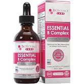 BioSource Labs Essential B Complex Liquid Drops, Methyl B12, 60-Day Supply | Vegan sublingual vitamin B-complex with methyl B12 in a 2 fl oz (60 mL) bottle, designed as a 60-day supply
