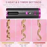 Caifu Automatic Hair Curler Cordless USB LCD Display 6 Heat 6 Timer view 3