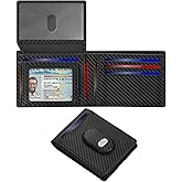 GAOCHALE Mens Wallet for Samsung Smarttag2 Slim Minimalist Wallet Compatible with Samsung Tag RFID Blocking Card Holder with 2 ID Windows up to 15+ Cards(Carbon)