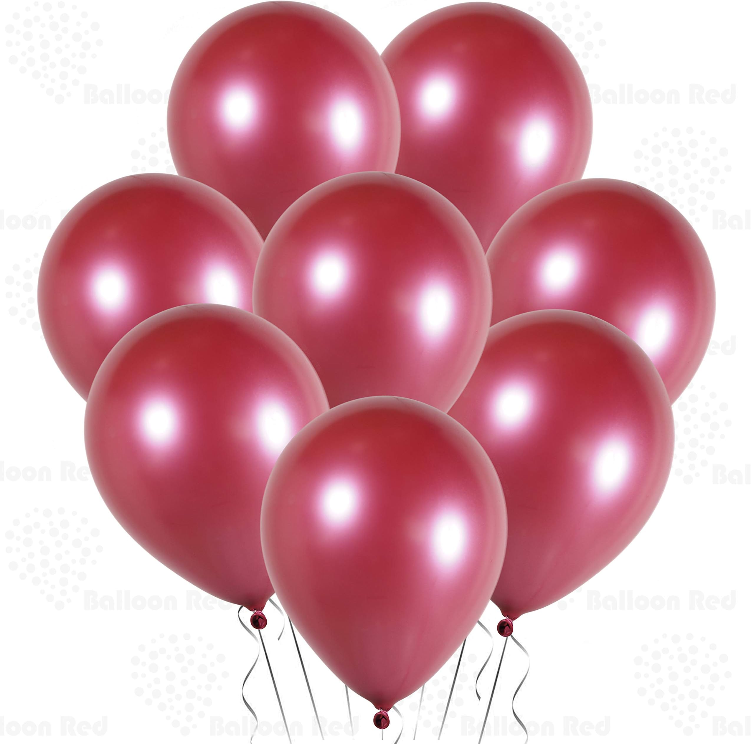 AFTERLOON® Biodegradable Balloons Metallic Chrome Red 12 Inch 24 Pack, Shiny Glossy Thickened Extra Strong Latex Helium Float, Colorful Bulk Color ballon baloon Globos Para Decoration De Fiestas Kids