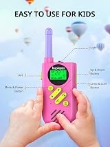 Inspireyes Kids Walkie Talkies 3-Pack Rechargeable Long Range 2-Way Radios view 5