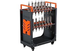 LYREIGN CAT50 Cart-20 Cap CNC Tool Cart，2023 New Model CNC Tool Transfer Cart， CNC Rolling Carts with Wheels， CNC Tools Holders, CNC Tools for CNC Cart, Cat 40 Tool Holder for Storehouse/Factory/Garage