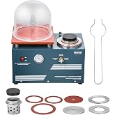 VEVOR Vacuum Investing Casting Machine, 290W Power, with 3 CFM Pump and Bell Jar, Convenient Oil Injection Port, Precision Pressure Gauge, 11 x 11 in Workbench, Casting Machine for Jewelry and Metal